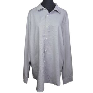 Perry Ellis Subtle Patterned Gray Dress Shirt Size XL